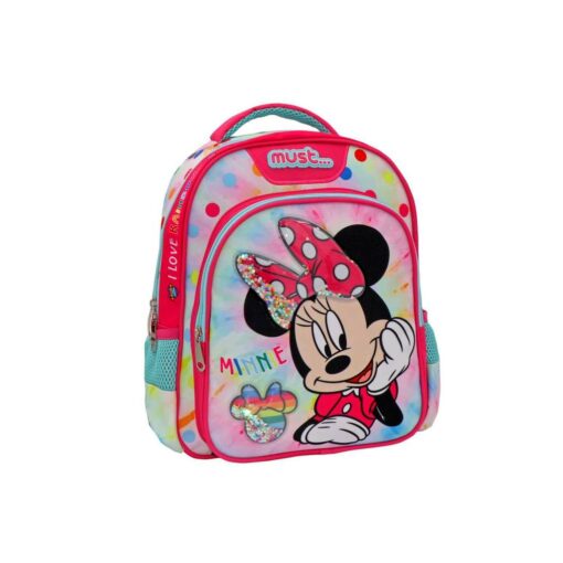 Τσάντα Πλάτης  MUST Νηπίου DISNEY MINNIE MOUSE I LOVE RAINBOW 2 ΘΗΚΕΣ (+Εγγύηση!)